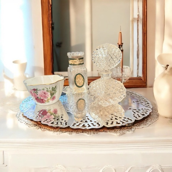 Antique Silver-Plated Vanity Tray - Picture 1 of 8